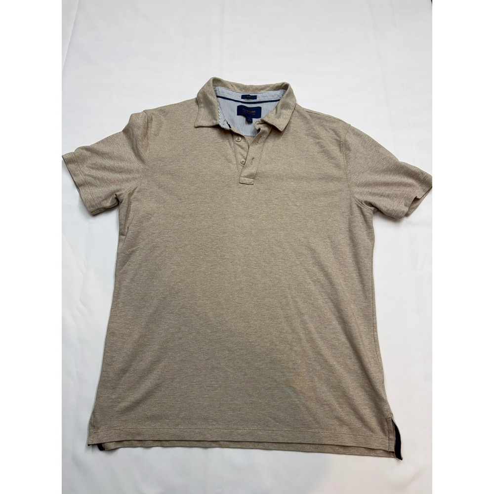 FAIRLANE Mens Slim Large Tan Short Sleeve Pique Polo Shirt T17